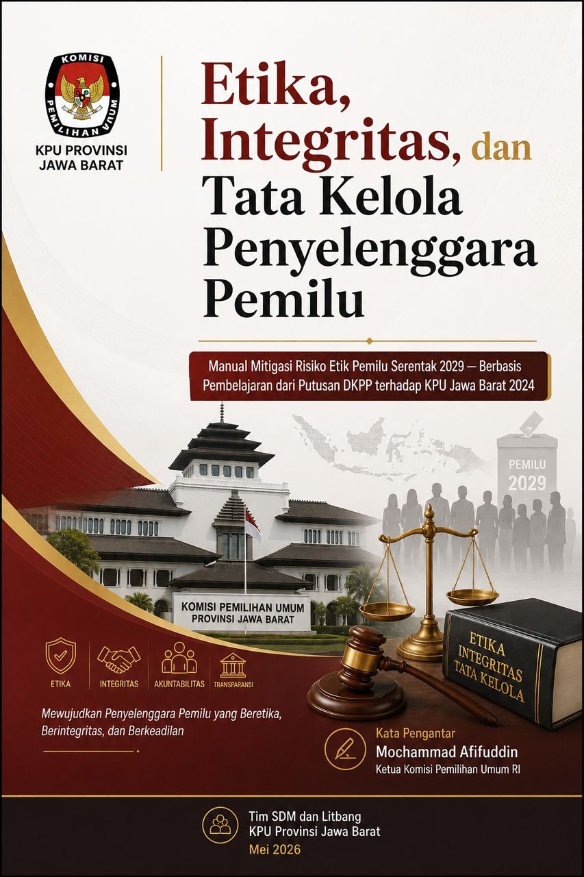 Sampul buku Etika, Integritas, dan Tata Kelola Penyelenggara Pemilu — KPU Provinsi Jawa Barat 2026