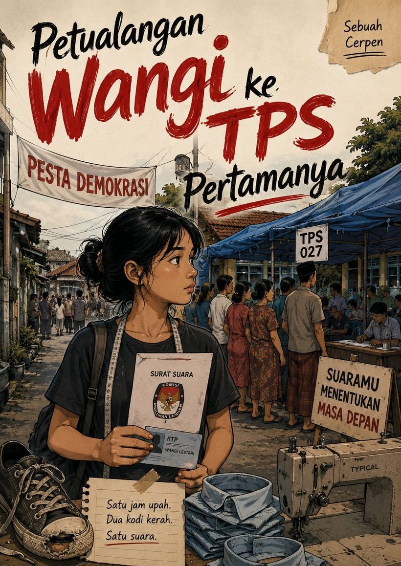 Sampul cerpen Petualangan Wangi ke TPS Pertamanya — Yunike Puspita